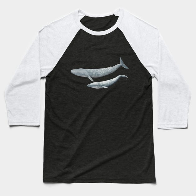Blue whale Baseball T-Shirt by chloeyzoard